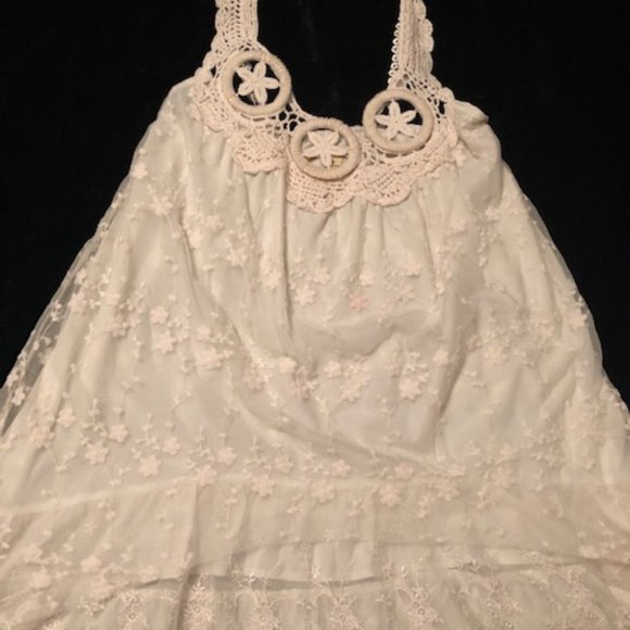 DOUBLE ZERO Size S, Heavily Laced Baby Doll Blouse - Picture 3 of 12